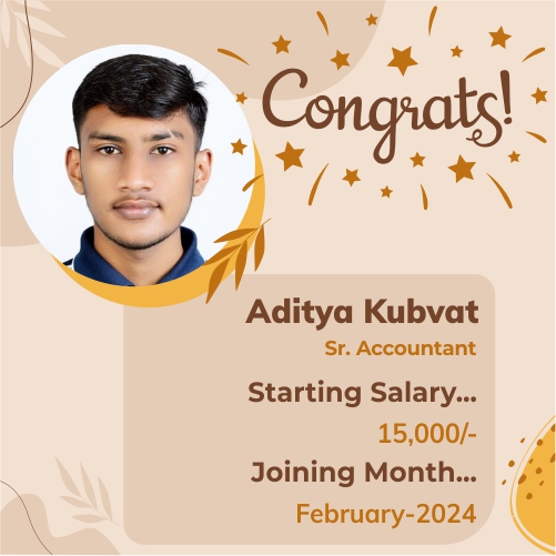 Placed candidate Aditya Kubvat