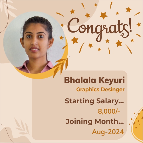 Placed candidate Bhalala Keyuri