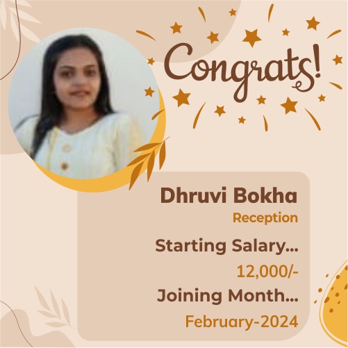 Placed candidate Dhruvi Bokha