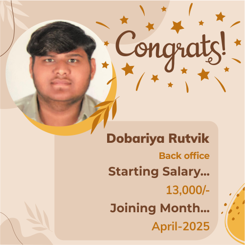 Placed candidate Dobariya Rutvik