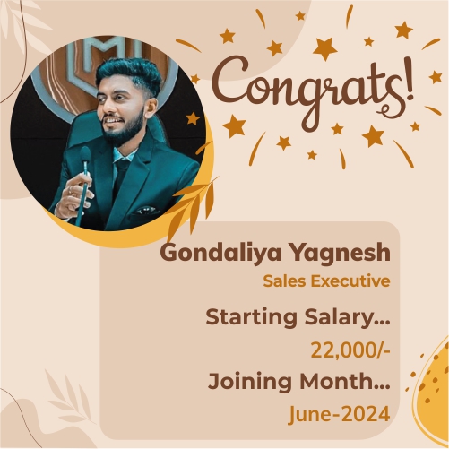 Placed candidate Gondaliya Yagnesh