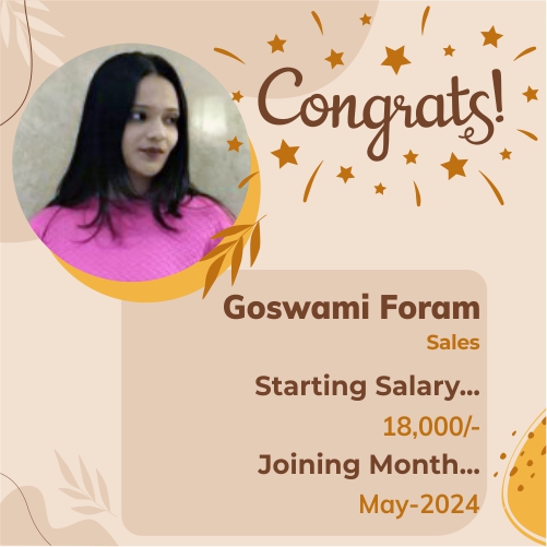 Placed candidate Goswami Foram