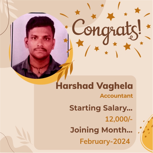 Placed candidate Harshad Vaghela