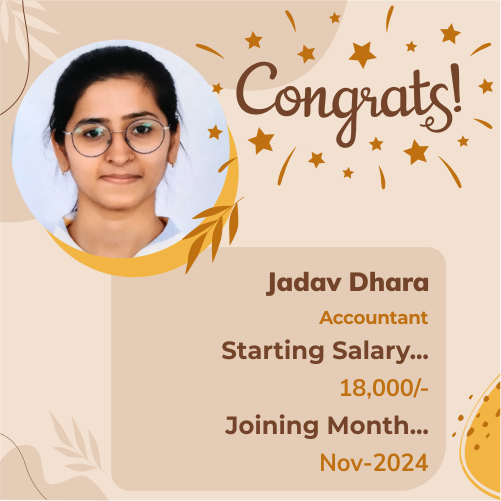 Placed candidate Jadav Dhara