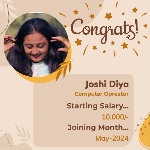 Placed candidate Joshi Diya