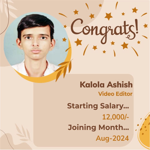 Placed candidate Kalola Ashish