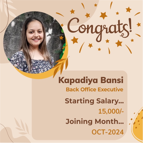 Placed candidate Kapadiya Banshi