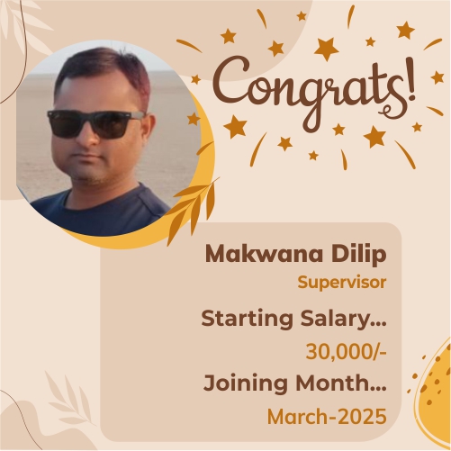 Placed candidate Makwana Dilip