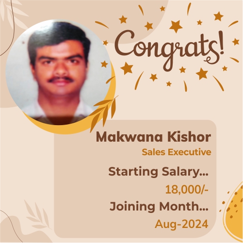 Placed candidate Makwana Kishor