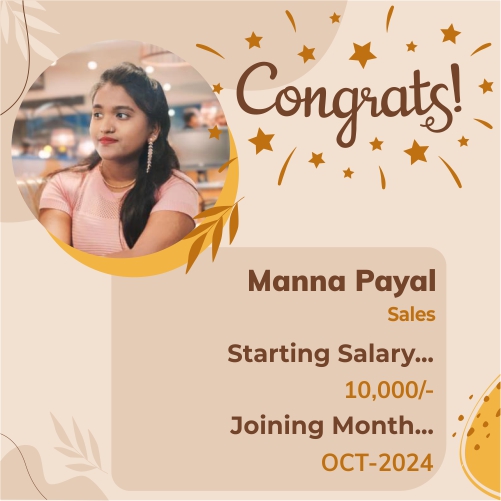 Placed candidate Manna Payal