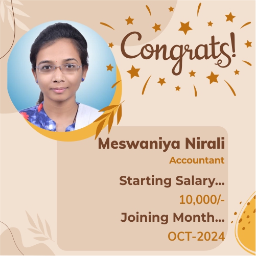 Placed candidate Meswaniya Nirali