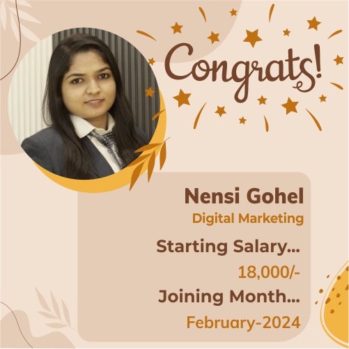 Placed candidate Nensi Gohel