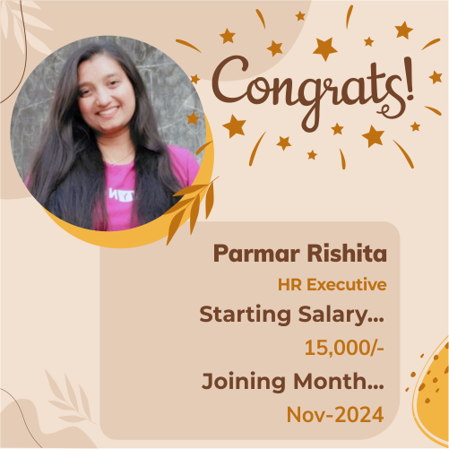 Placed candidate PArmar Rishita