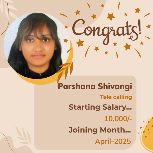 Placed candidate Parshana Shivangi