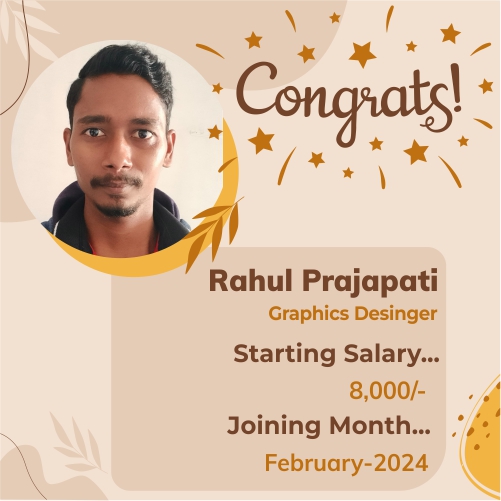 Placed candidate Rahul Prajapati