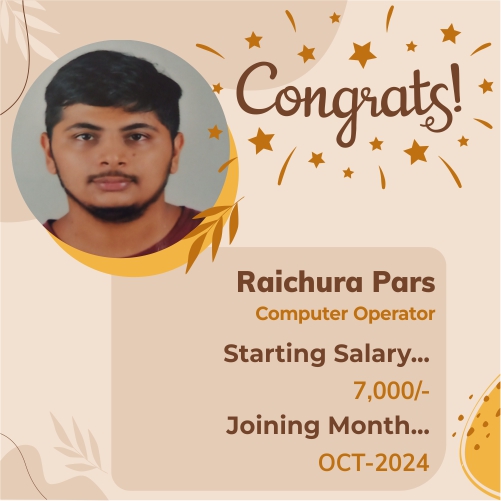 Placed candidate Raichura Paras