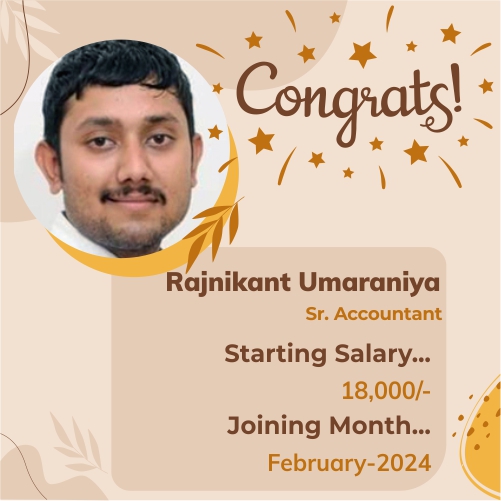 Placed candidate Rajnikant Umaraniya