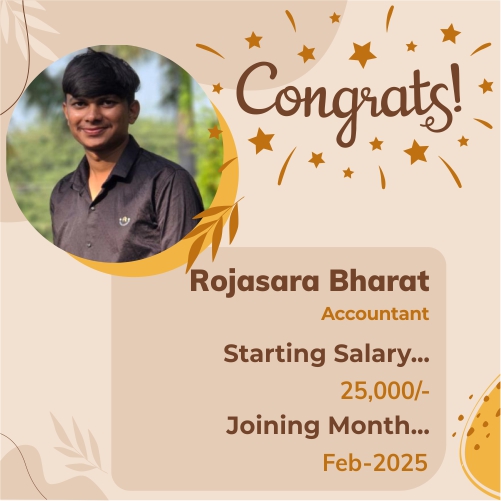 Placed candidate Rojasara Bharat