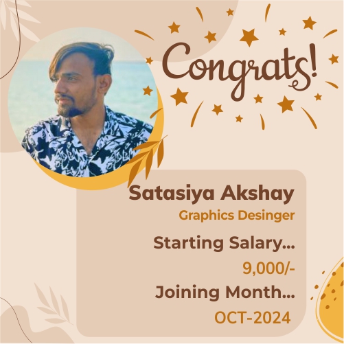 Placed candidate Satasiya Akshay