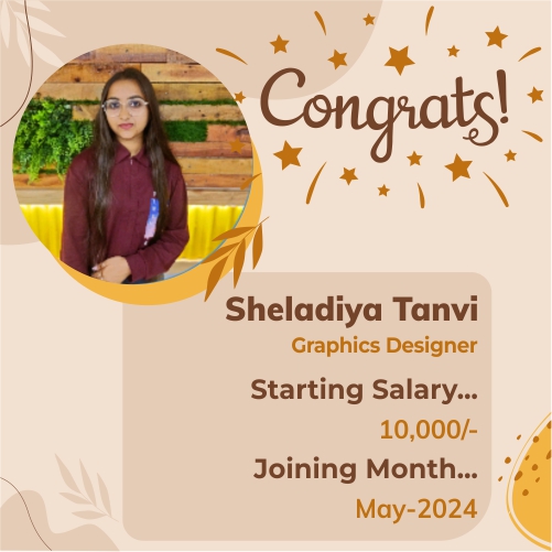 Placed candidate Sheladiya Tanvi