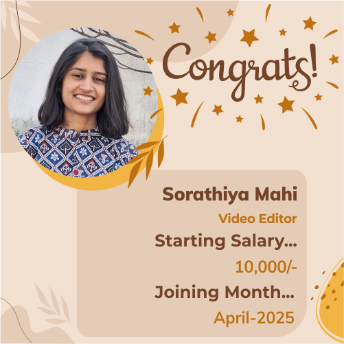 Placed candidate Sorathiya Mahi