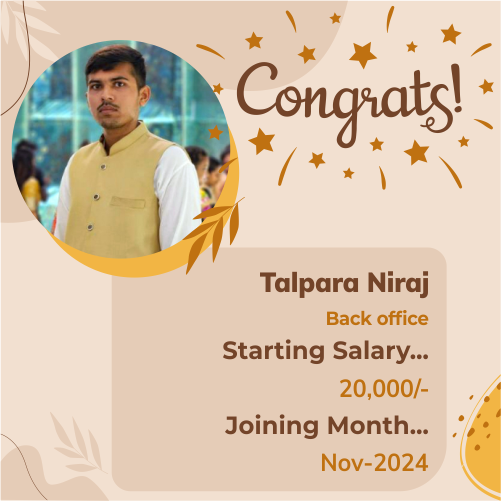 Placed candidate Talpara Niraj