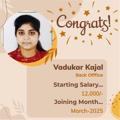 Placed candidate Vadukar Kajal