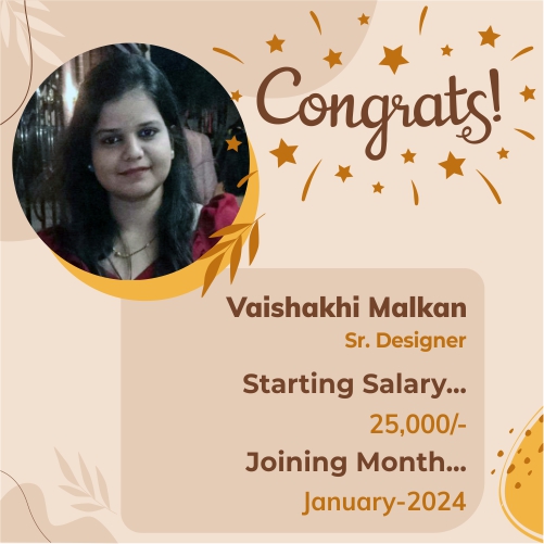 Placed candidate Vaishakhi Mlkan