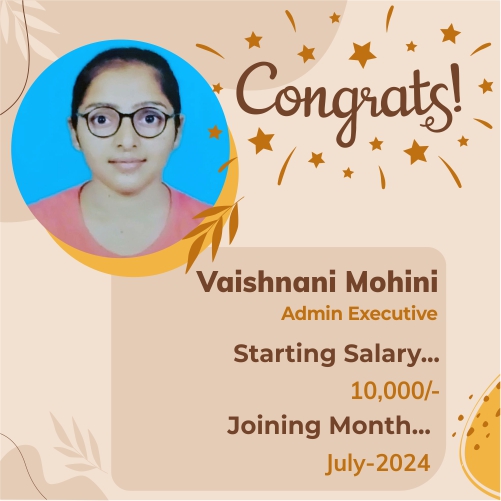 Placed candidate Vaishnani Mohini